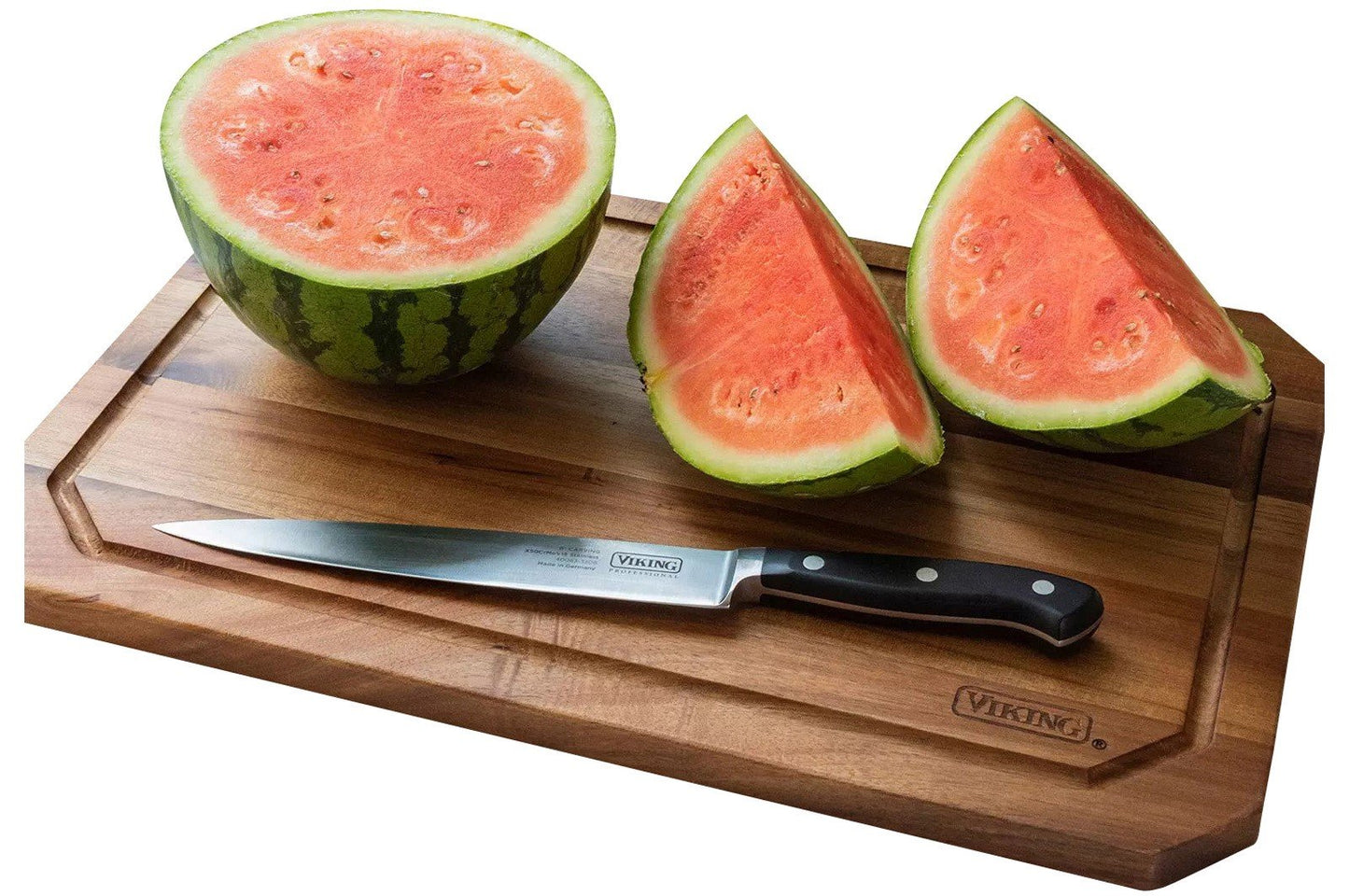 Viking Acacia Wood Kitchen Cutting Carving Board 18" x 12" Reversible Juice Well