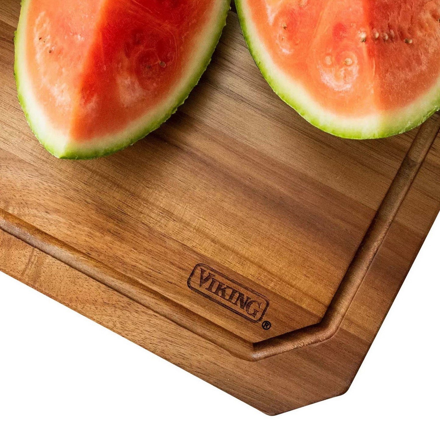 Viking Acacia Wood Kitchen Cutting Carving Board 18" x 12" Reversible Juice Well
