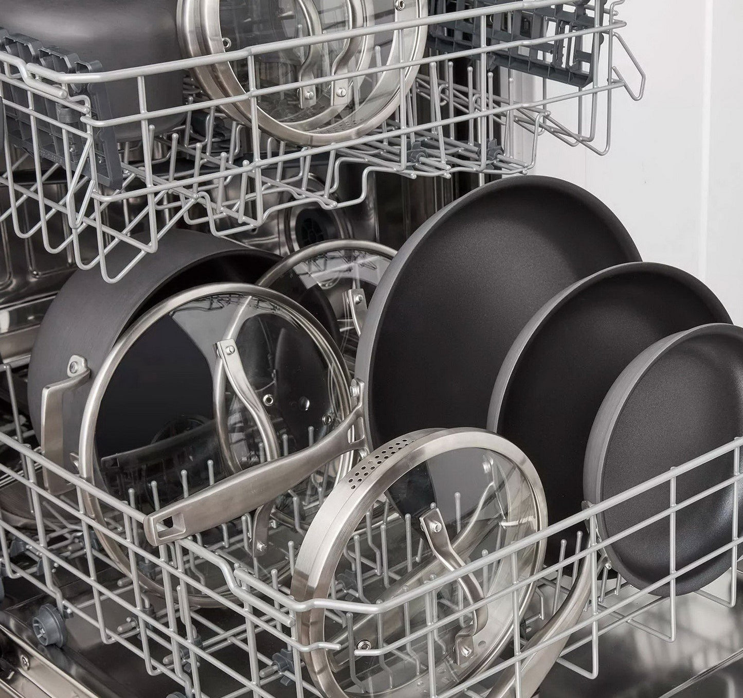 15 pc Cookware Set Saute Fry Sauce Pans Glass Lids Hard Anodized Aluminum