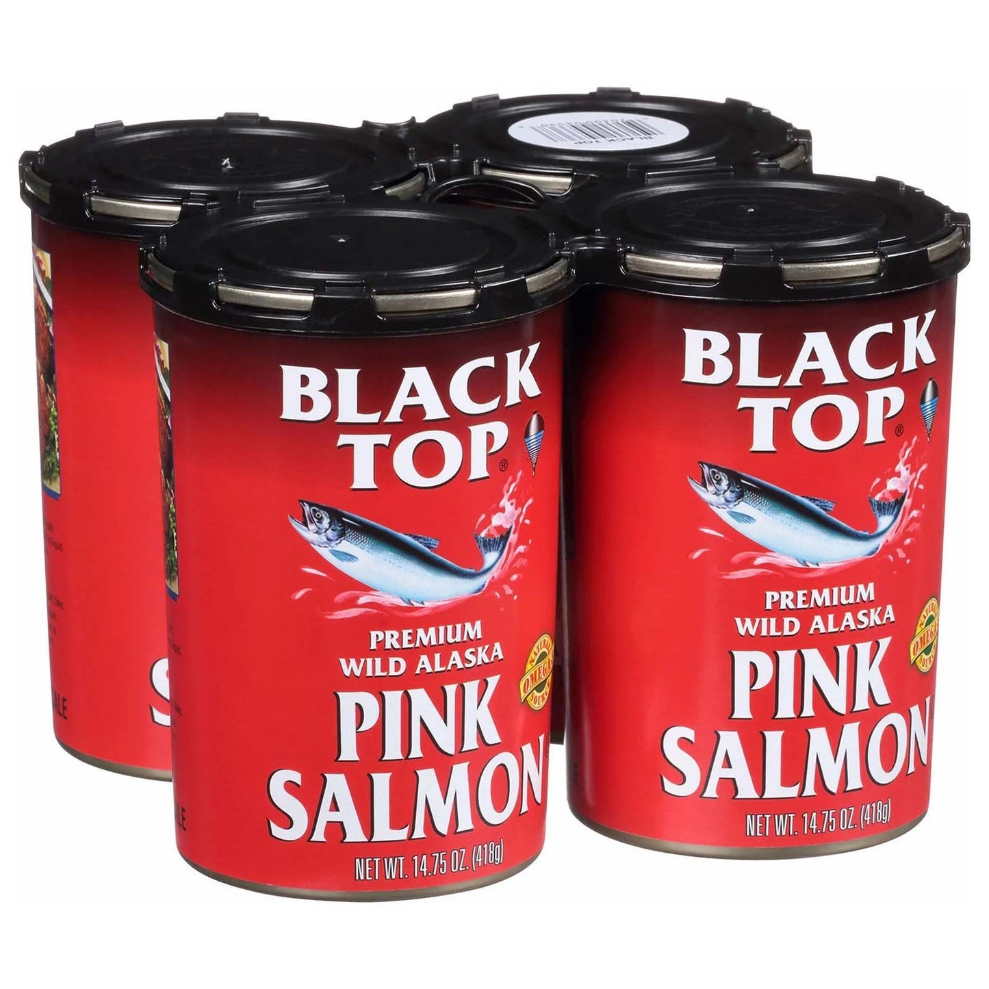 Black Top Premium Wild Alaska Pink Salmon Canned 4 8 or 12 Pack of 14.75 oz Cans