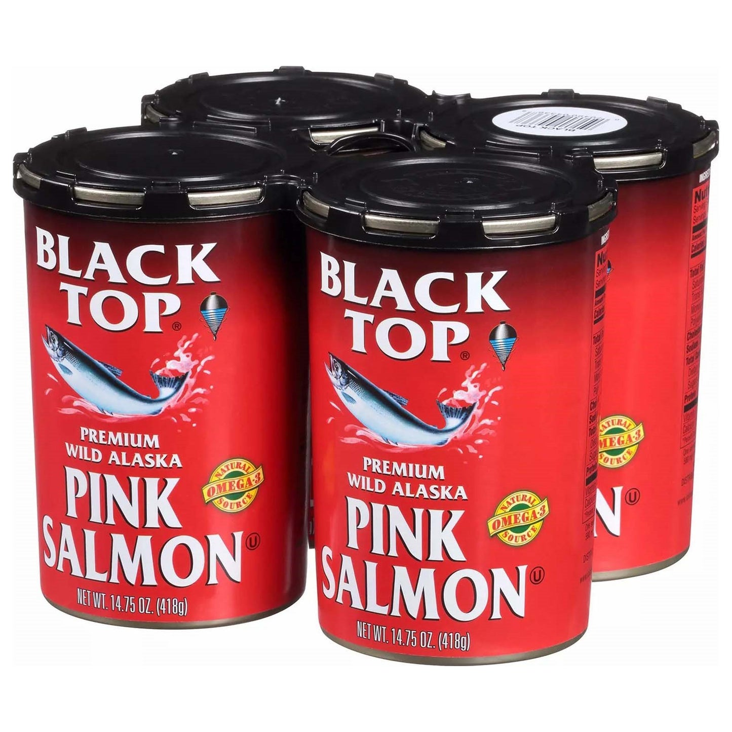 Black Top Premium Wild Alaska Pink Salmon Canned 4 8 or 12 Pack of 14.75 oz Cans