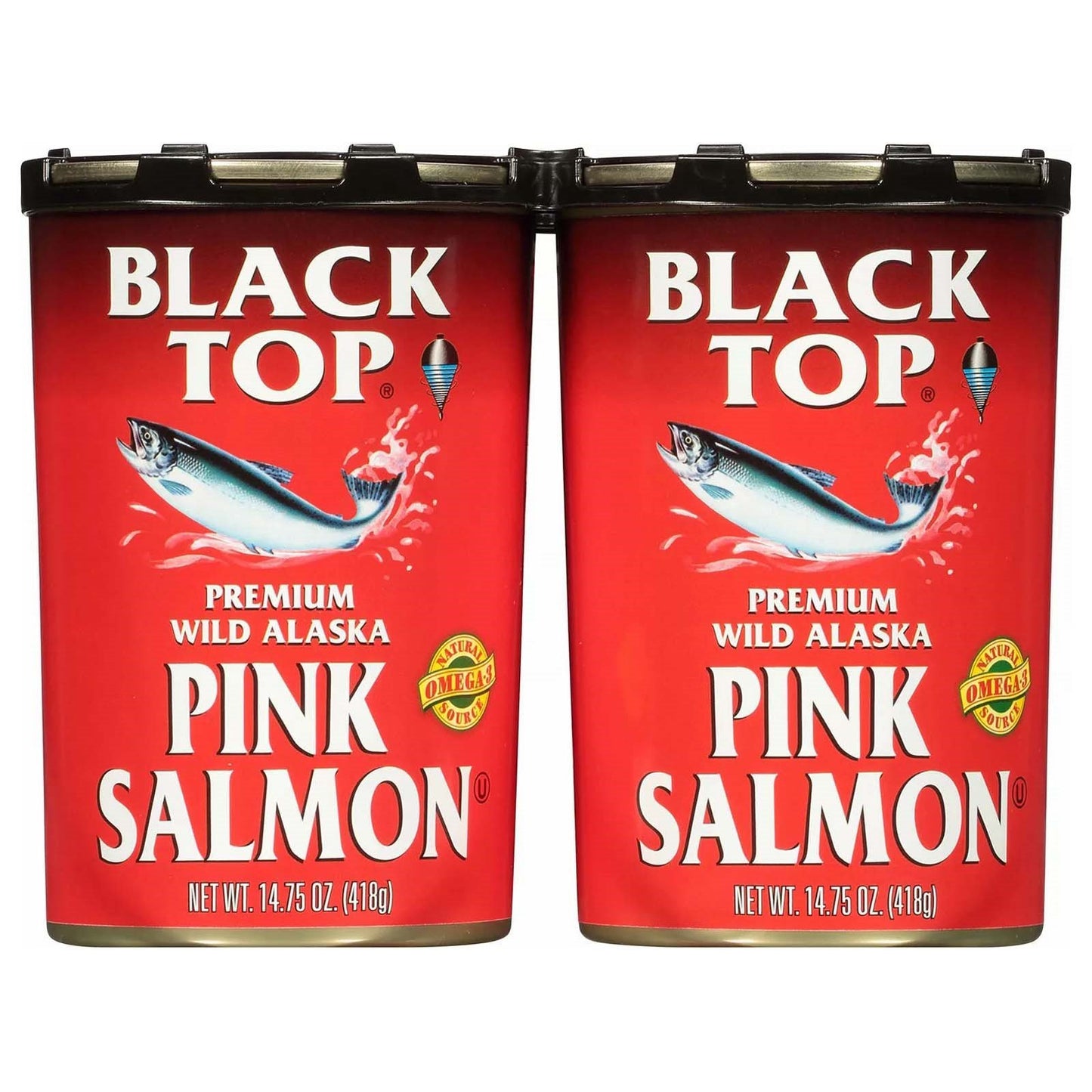 Black Top Premium Wild Alaska Pink Salmon Canned 4 8 or 12 Pack of 14.75 oz Cans