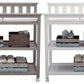 Flat Top Rolling Wood Changing Table 2 Storage Shelves with Pad White or Gray