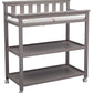 Flat Top Rolling Wood Changing Table 2 Storage Shelves with Pad White or Gray