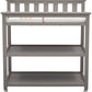 Flat Top Rolling Wood Changing Table 2 Storage Shelves with Pad White or Gray
