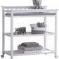 Flat Top Rolling Wood Changing Table 2 Storage Shelves with Pad White or Gray