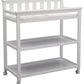 Flat Top Rolling Wood Changing Table 2 Storage Shelves with Pad White or Gray