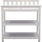 Flat Top Rolling Wood Changing Table 2 Storage Shelves with Pad White or Gray