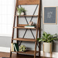 68" Tall Solid Wood Ladder Shelving Unit Bookshelf 4 Large Shelves Angled Legs