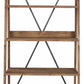 68" Tall Solid Wood Ladder Shelving Unit Bookshelf 4 Large Shelves Angled Legs