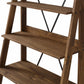 68" Tall Solid Wood Ladder Shelving Unit Bookshelf 4 Large Shelves Angled Legs