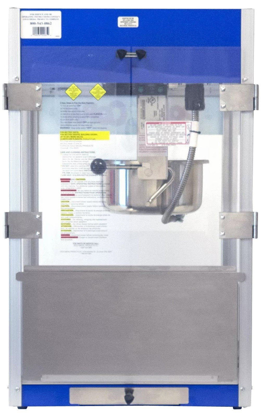 Gold Medal 6 oz Popcorn Popper Machine with Stainless Steel Kettle Scoops Light