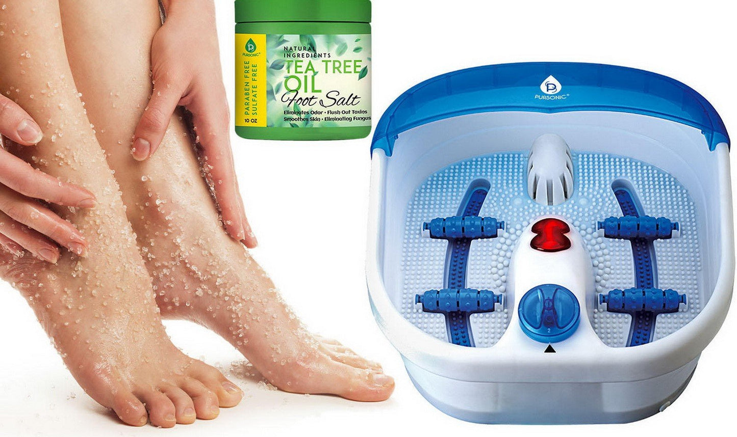 Pursonic Heated Foot Spa Massager Massage Machine with Tea Tree Foot Salts