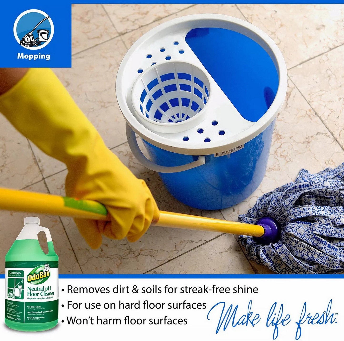 OdoBan Floor Cleaner Neutral pH Floor Cleaner 4 pack of 1 Gallon