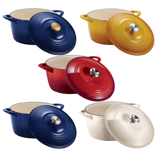 Tramontina 7 Quart Dutch Oven Enameled Cast Iron Covered Round Large Cooking Pot