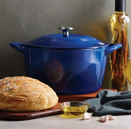 Tramontina 7 Quart Dutch Oven Enameled Cast Iron Covered Round Large Cooking Pot