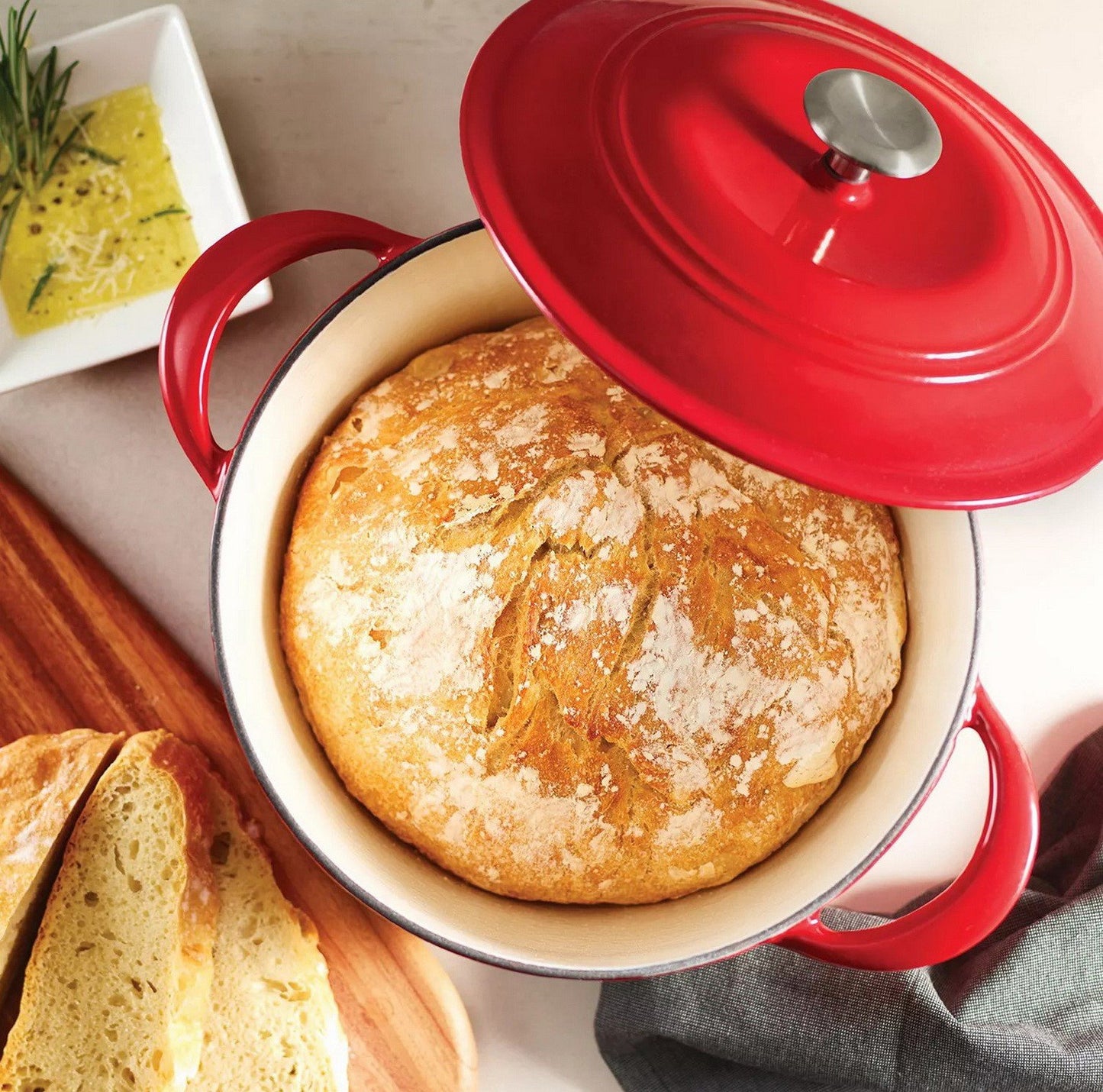 Tramontina 7 Quart Dutch Oven Enameled Cast Iron Covered Round Large Cooking Pot