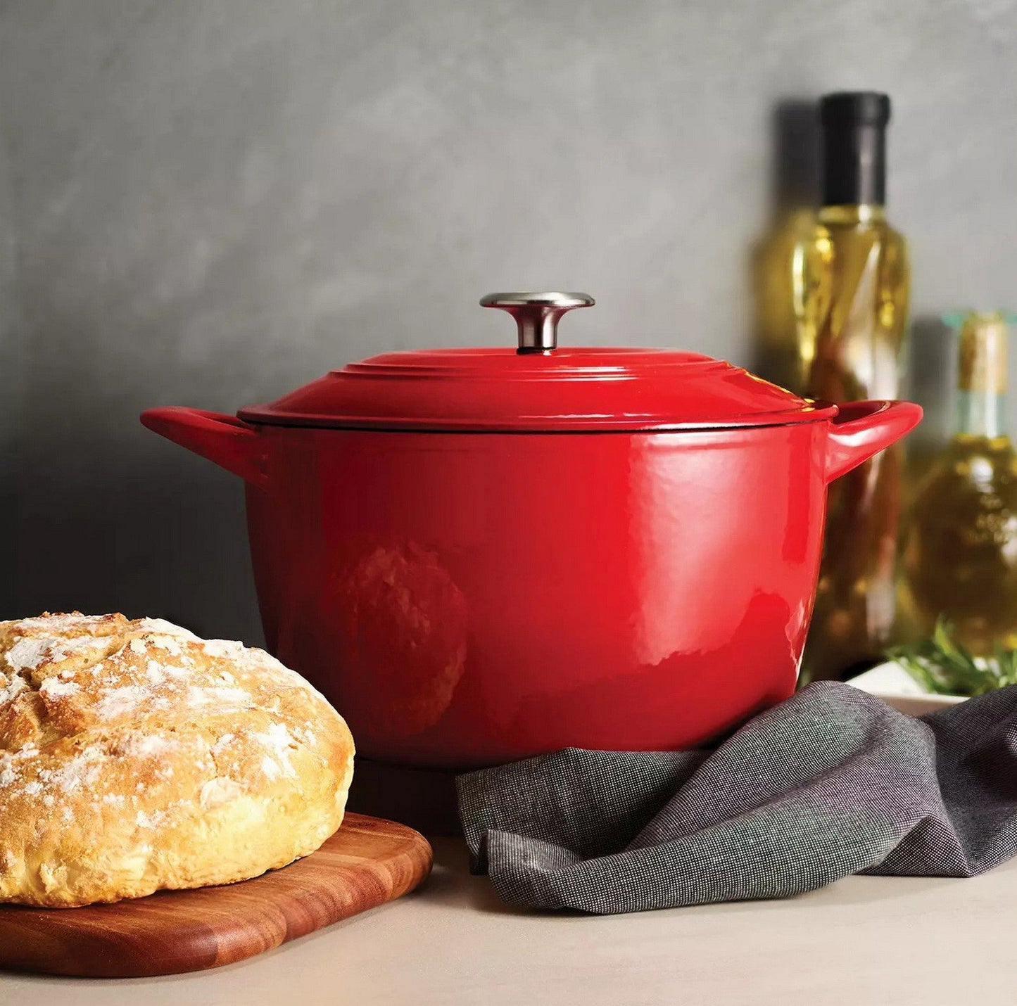 Tramontina 7 Quart Dutch Oven Enameled Cast Iron Covered Round Large Cooking Pot