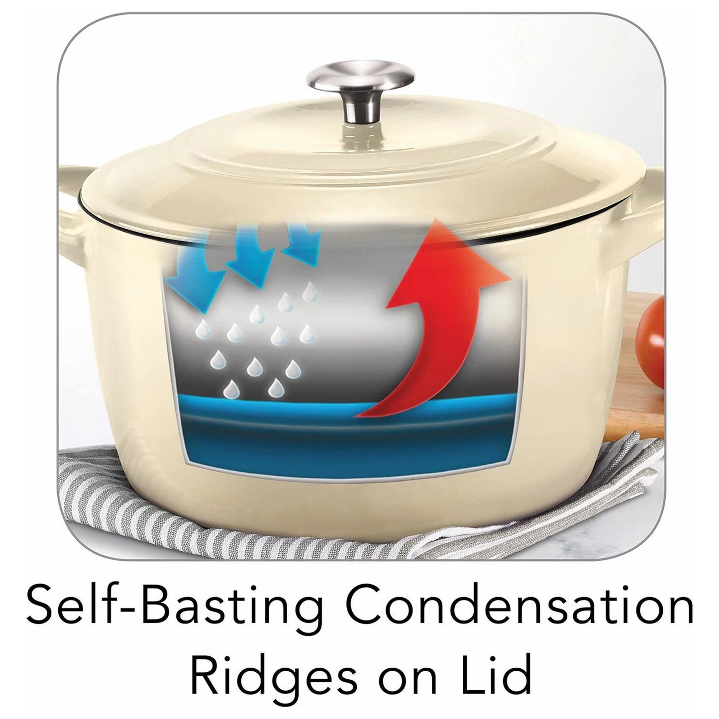 Tramontina 7 Quart Dutch Oven Enameled Cast Iron Covered Round Large Cooking Pot