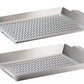Set of 2 Stainless Steel Outdoor BBQ Grill Roasting Pans 19" x 13" Perforated