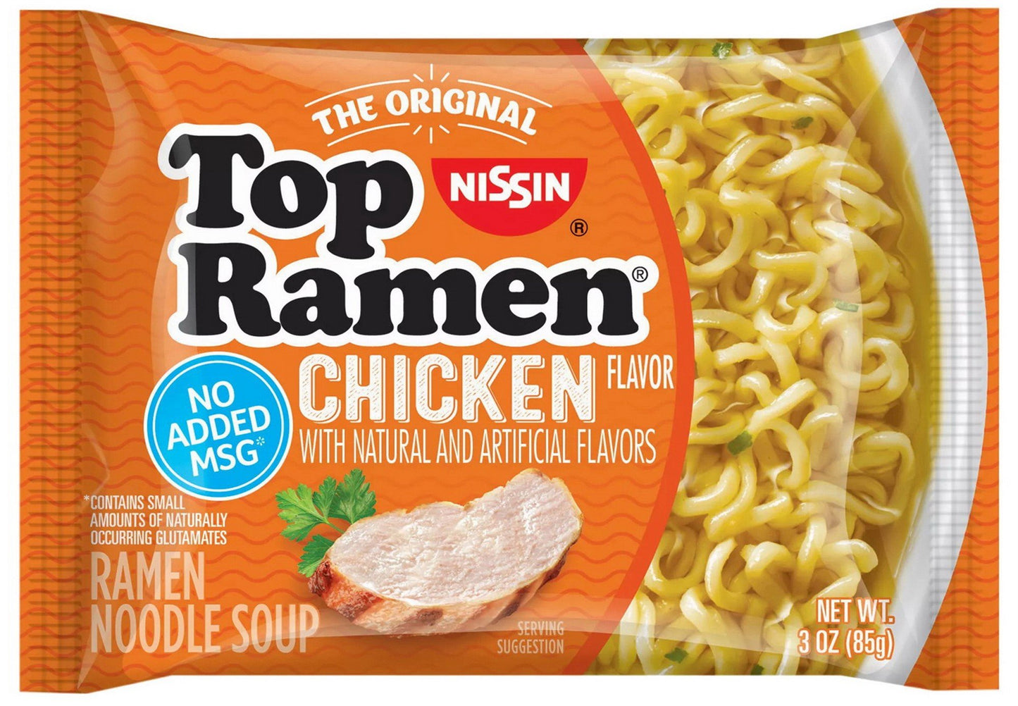 Chicken Flavor Top Ramen Noodle Soup 48 or 144 Pack Case 3 oz Pouches