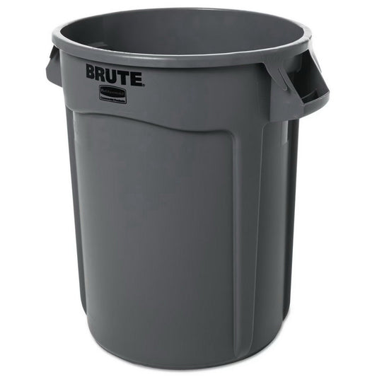 Rubbermaid Brute Large Plastic Trash Can Gray 32 Gallon Garbage Wastebasket