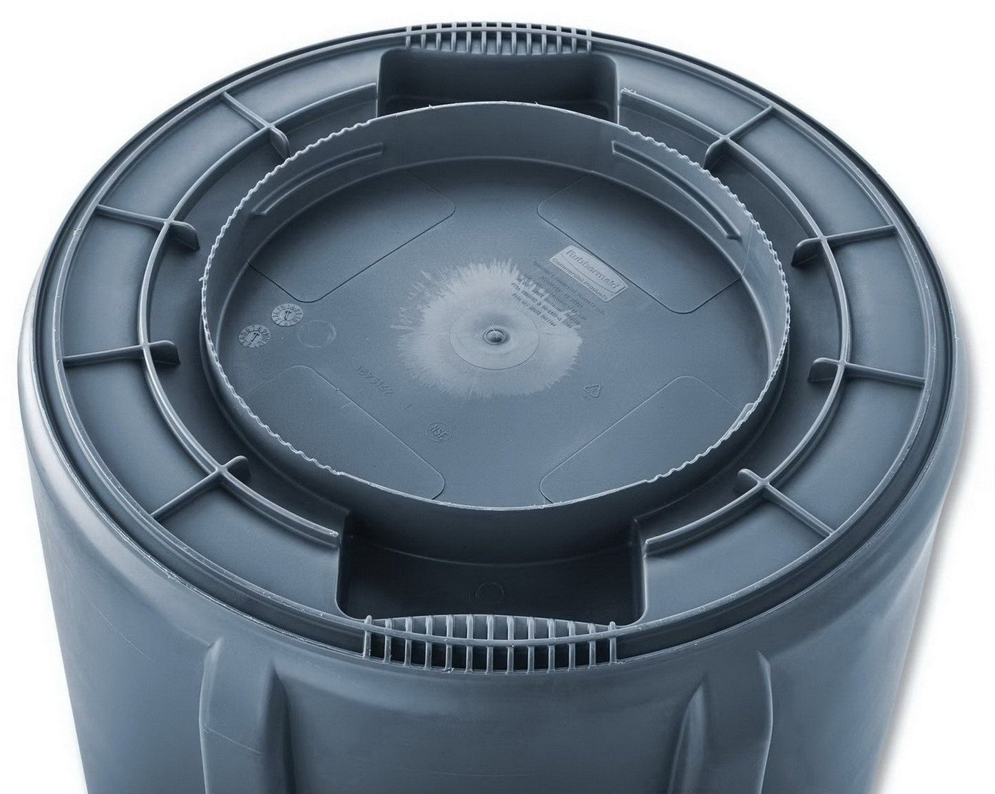 Rubbermaid Brute Large Plastic Trash Can Gray 32 Gallon Garbage Wastebasket