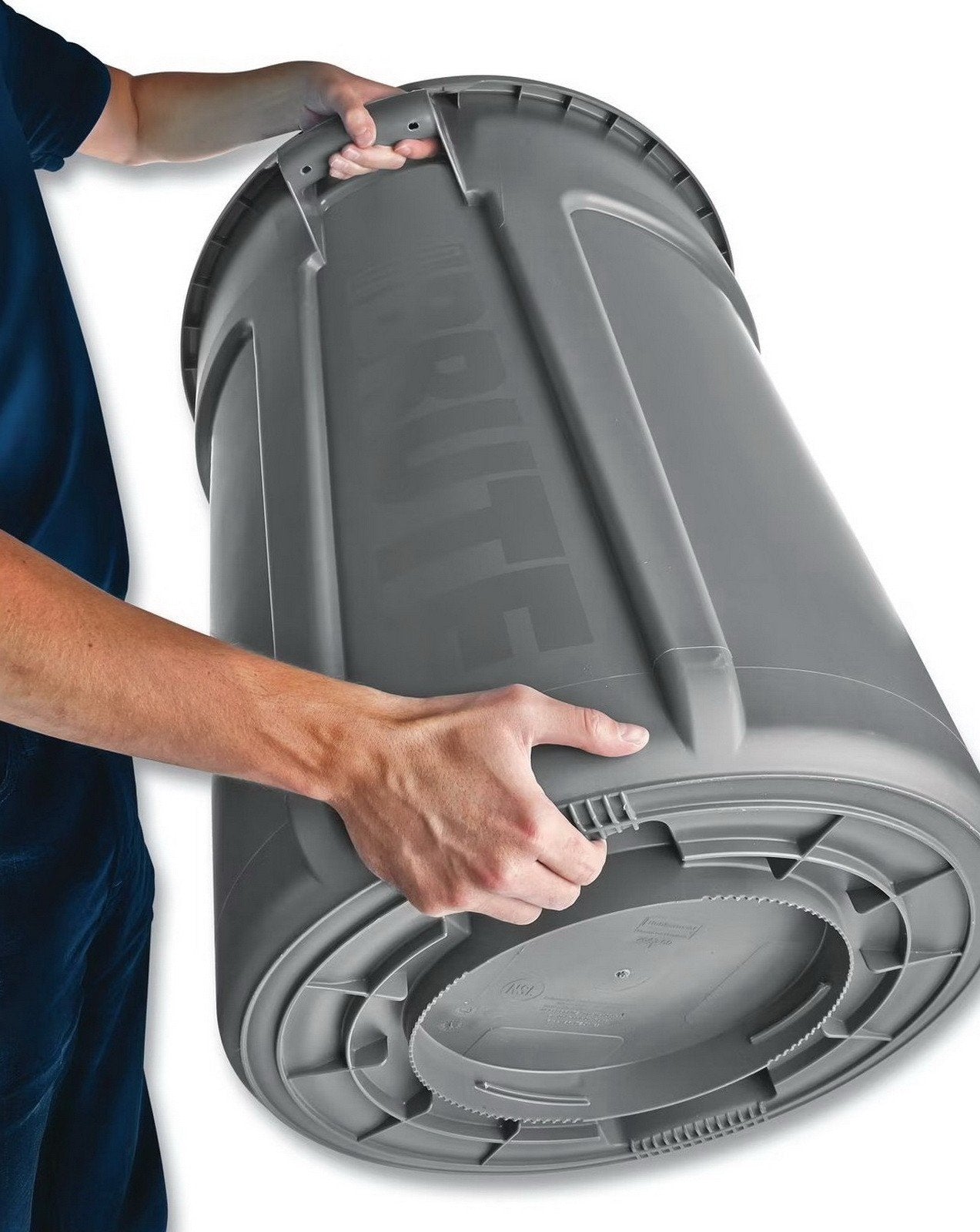 Rubbermaid Brute Large Plastic Trash Can Gray 32 Gallon Garbage Wastebasket