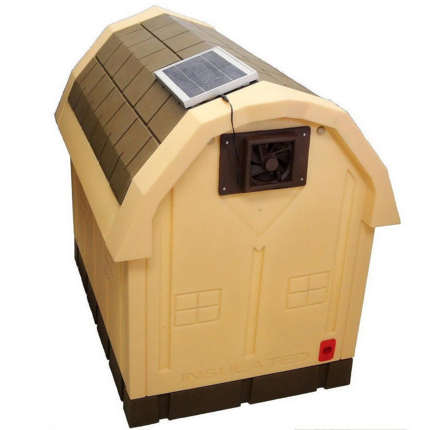 Large Doghouse Exhaust Vent Fan Solar Powered Palace Dog House Fan