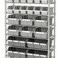 7 Shelf 22 Bin Rack Rolling Storage Shelving Commercial Storing Wire Shelves