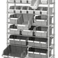 7 Shelf 22 Bin Rack Rolling Storage Shelving Commercial Storing Wire Shelves