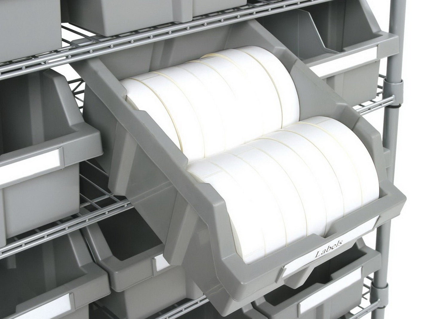 7 Shelf 22 Bin Rack Rolling Storage Shelving Commercial Storing Wire Shelves