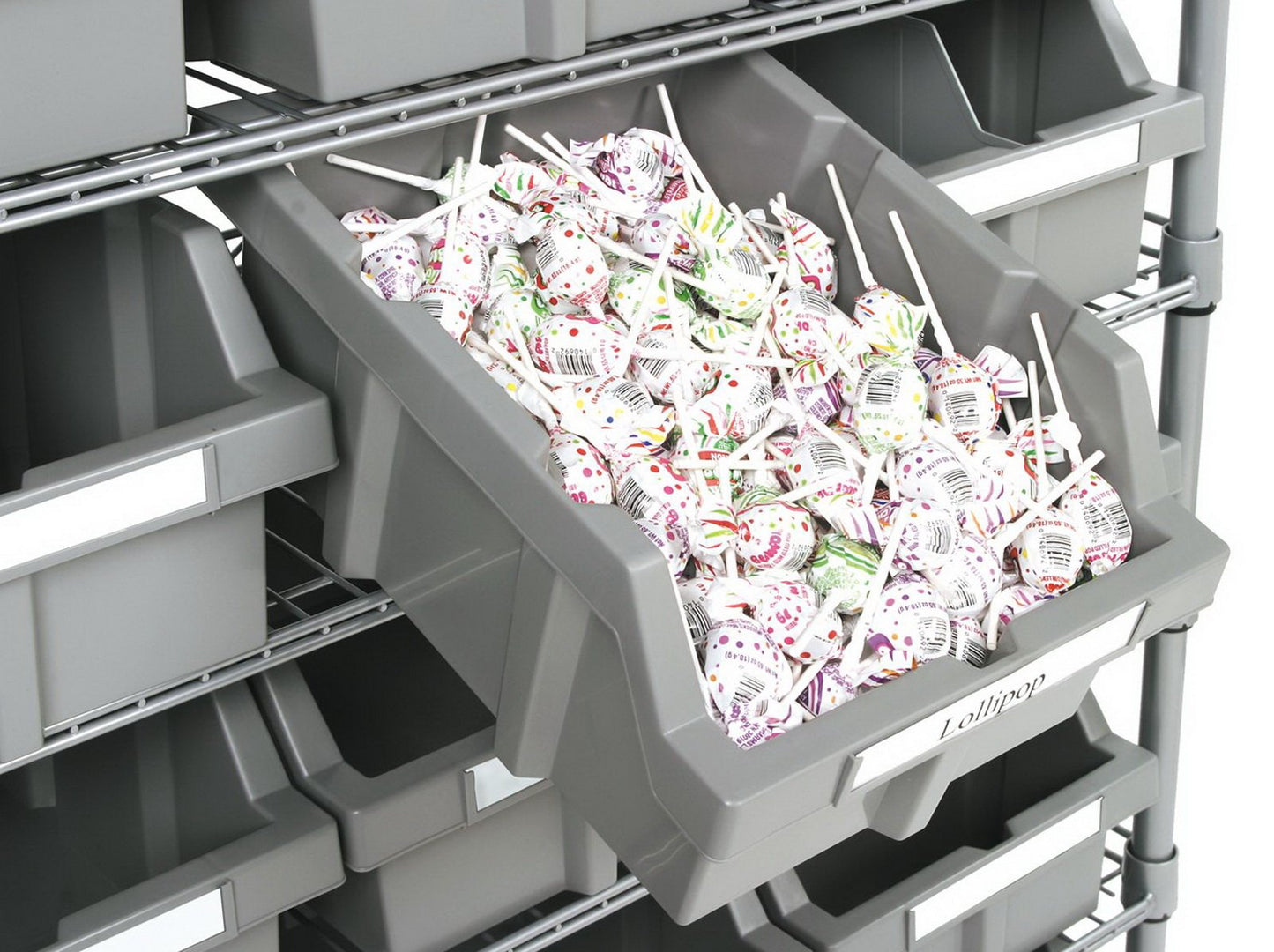 7 Shelf 22 Bin Rack Rolling Storage Shelving Commercial Storing Wire Shelves