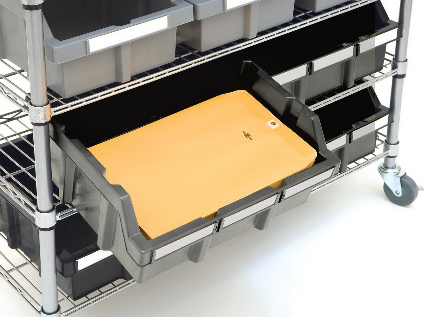 7 Shelf 22 Bin Rack Rolling Storage Shelving Commercial Storing Wire Shelves