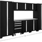 Huge 9 pc Garage Storage Tool Cabinets Set 72" Stainless Steel Top Work Bench