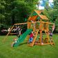 Giant Cedar Wood Playground Play Set Swing Slide Clubhouse Rock Wall