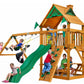 Giant Cedar Wood Playground Play Set Swing Slide Clubhouse Rock Wall