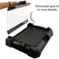 MegaChef Indoor Kitchen Grill Griddle Removable Glass Lid Non-Stick Reversible