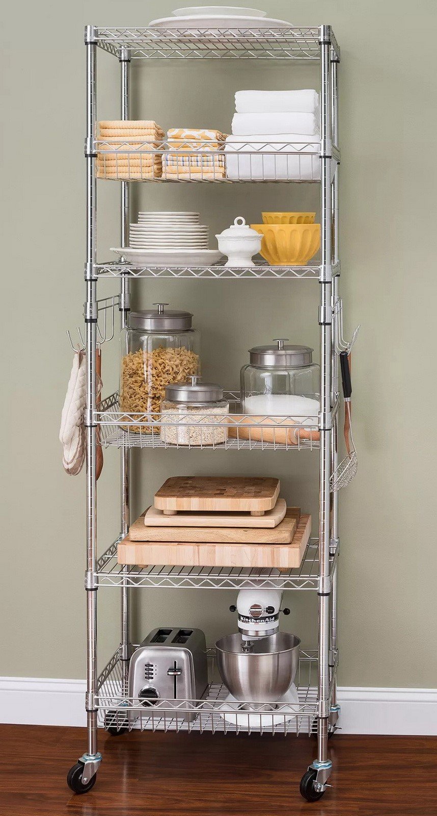 Heavy Duty 24" 6 Tier Steel Rack Storage Shelving Unit Adjustable Metal Shelf