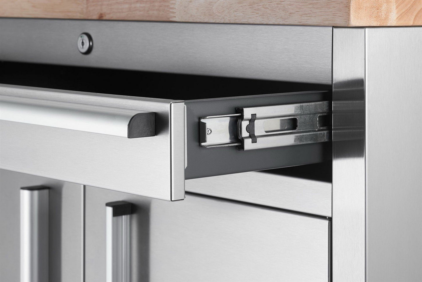 31" Stainless Steel Wood Top Workbench w/ Pegboard Tool Storage Box Work Bench