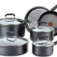 T-fal 10 pc Forged Aluminum Non-Stick Cookware Set Saute Sauce Pans Dutch Oven