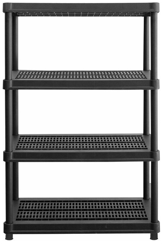 Heavy Duty 4 Tier Shelving Resin Storage Shelves 600 lb Capacity 36" x 18" x 55"