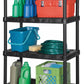 Heavy Duty 4 Tier Shelving Resin Storage Shelves 600 lb Capacity 36" x 18" x 55"