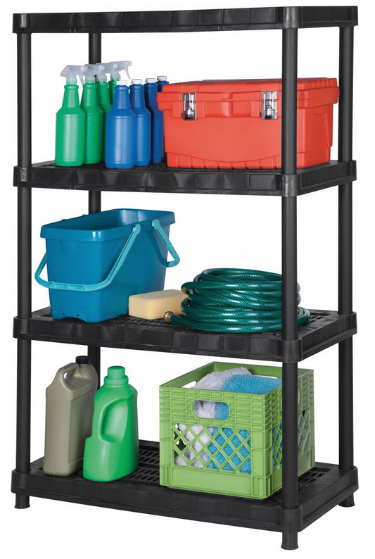 Heavy Duty 4 Tier Shelving Resin Storage Shelves 600 lb Capacity 36" x 18" x 55"