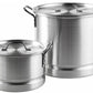 Set of 2 Tamales Steamer Pots 32 qt & 10 qt Stock Pot Removable Steamer Inserts