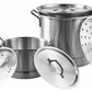 Set of 2 Tamales Steamer Pots 32 qt & 10 qt Stock Pot Removable Steamer Inserts