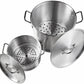 Set of 2 Tamales Steamer Pots 32 qt & 10 qt Stock Pot Removable Steamer Inserts