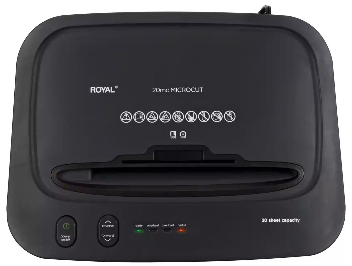 Royal 20 Sheet Microcut Paper Shredder Commercial Large Capacity 9 Gallon Bin