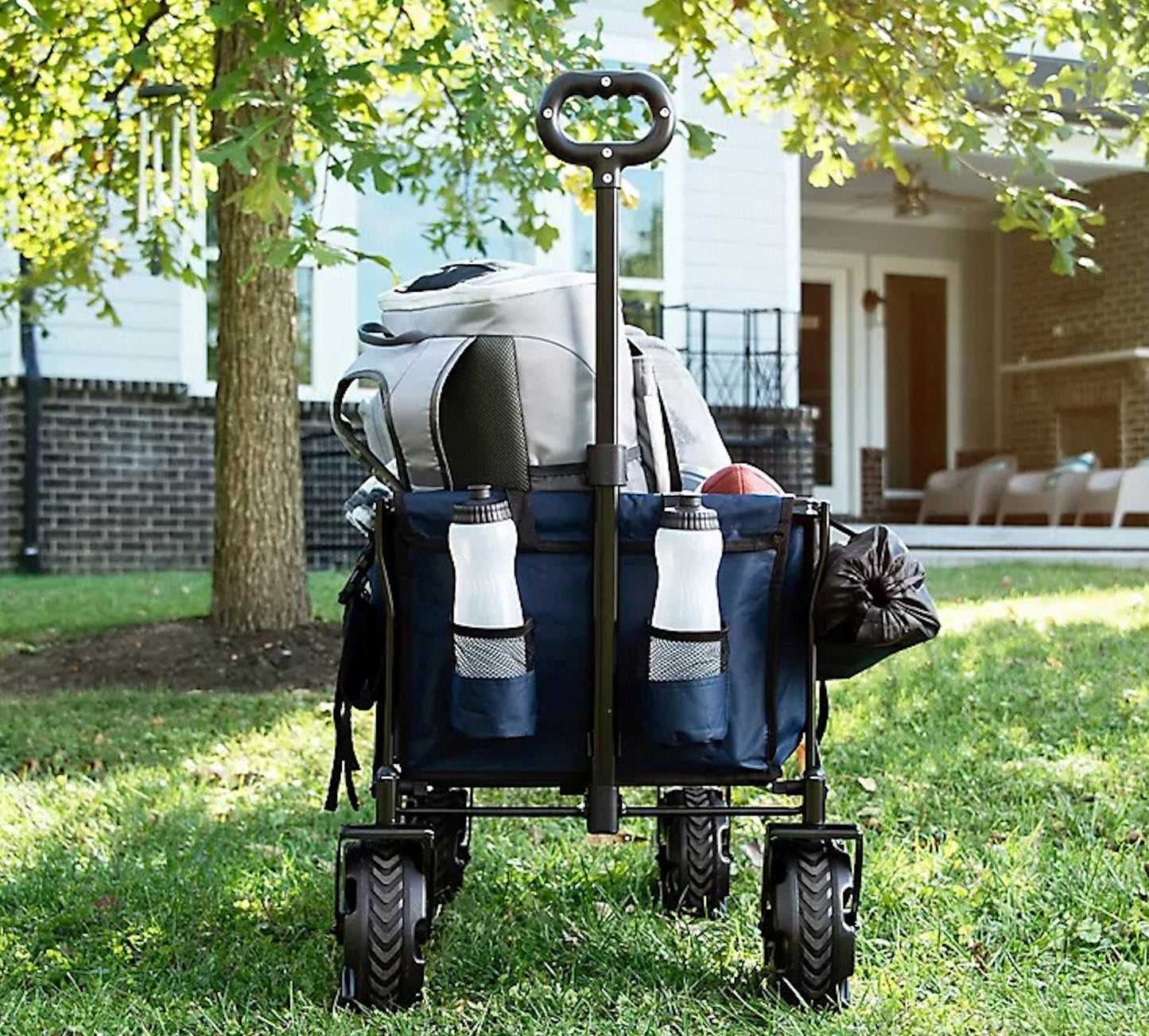 Folding Gear Transport Cart Beach Wagon 180 lb Capacity All Terrain Wheels