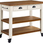Solid Wood Kitchen Island Cart 2 Drawers 2 Shelves 42" x 24" x 36" High White